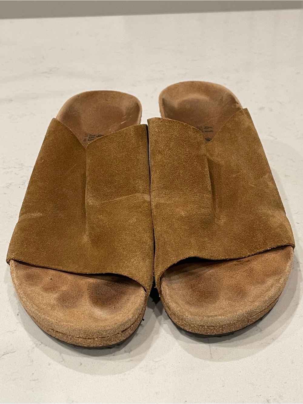 Papillio Unisex Tan Suede Open-Toe Slide Sandals L/10-M/8